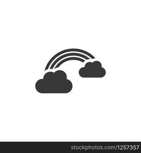 Rainbow and clouds. Isolated icon. Weather glyph vector illustration