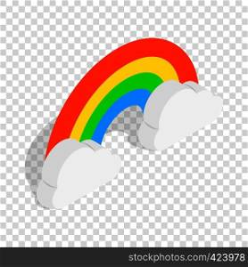 Rainbow and clouds isometric icon 3d on a transparent background vector illustration. Rainbow and clouds isometric icon
