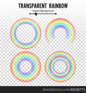 Rainbow Circle Element Vector Set. Color Spectrum. Colorful Round Element. Gay, Homosexual Symbol. Abstract Rainbow Illustration Isolated On Transparent Background.. Rainbow Circle Element Vector. Color Spectrum. Colorful Round Element.