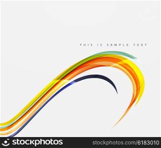 Rainbow color lines on white. Identity wave element. Rainbow color lines on white. Identity wave element. Vector unievrsal presentation concept
