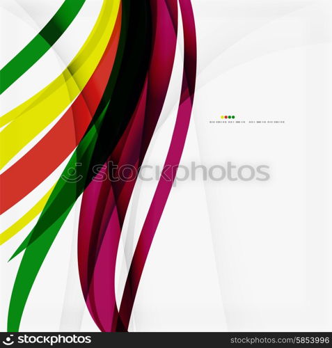 Rainbow color wave stripes, abstract colorful shapes
