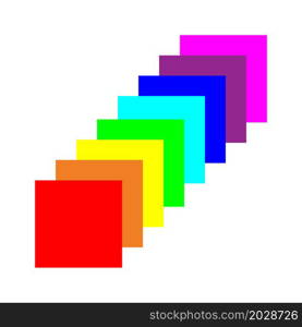 Rainbow colored square icon. Design palette. Computer paint. Simple pattern. Hand art. Vector illustration. Stock image. EPS 10.. Rainbow colored square icon. Design palette. Computer paint. Simple pattern. Hand art. Vector illustration. Stock image.