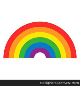 Rainbow. Colorful rainbow icon. Vector illustration isolated on white.	