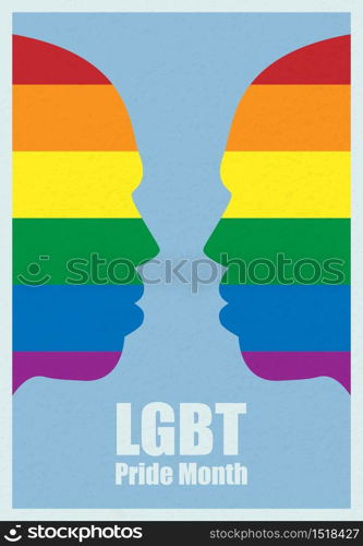 Rainbow colors Gay Pride concept. LGBT Pride Month in June. Lesbian Gay Bisexual Transgender.Human rights and tolerance Poster