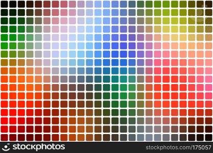 Rainbow colors vector abstract mosaic background with rounded corners square tiles over white