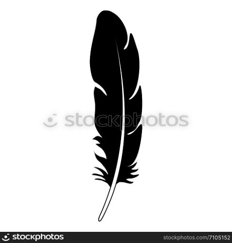 Rainbow feather icon. Simple illustration of rainbow feather vector icon for web design isolated on white background. Rainbow feather icon, simple style