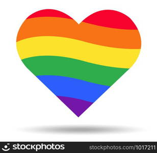 rainbow flag LGBT symbol on heart vector EPS10