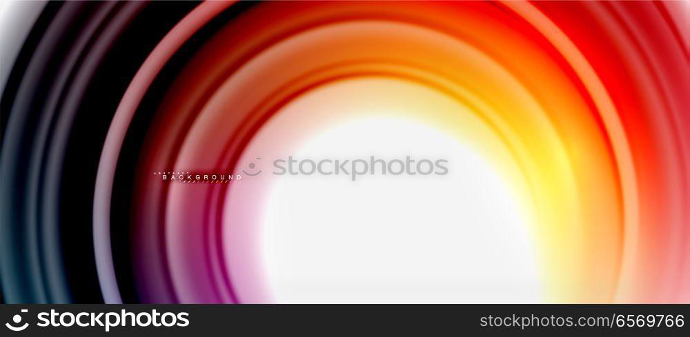 Rainbow fluid color line abstract background - swirl and circles, twisted liquid colours design, colorful marble or plastic wavy texture backdrop, multicolored template for business or technology presentation or web brochure cover layout, wallpaper. Rainbow fluid color line abstract background - swirl and circles, twisted liquid colours design, colorful marble or plastic wavy texture backdrop, multicolored template for business or technology presentation or web brochure cover layout, wallpaper. Vector illustration