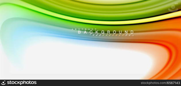 Rainbow fluid colors abstract background twisted liquid design, colorful marble or plastic wavy texture backdrop, multicolored template for business or technology presentation or web brochure cover layout, wallpaper. Rainbow fluid colors abstract background twisted liquid design, colorful marble or plastic wavy texture backdrop, multicolored template for business or technology presentation or web brochure cover layout, wallpaper. Vector illustration