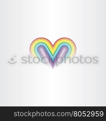 rainbow heart vector icon illustration spectrum