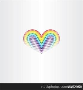 rainbow heart vector icon illustration spectrum