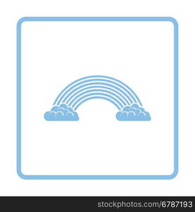 Rainbow icon. Blue frame design. Vector illustration.