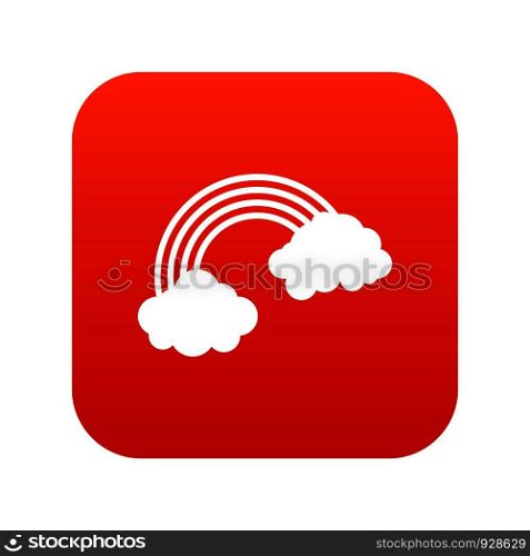 Rainbow icon digital red for any design isolated on white vector illustration. Rainbow icon digital red