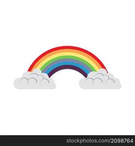 Rainbow Icon. Flat Color Design. Vector Illustration.
