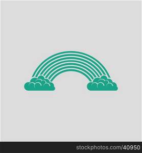 Rainbow icon. Gray background with green. Vector illustration.