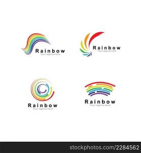 Rainbow icon logo vector template