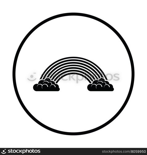 Rainbow icon. Thin circle design. Vector illustration.