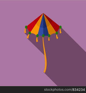 Rainbow kite icon. Flat illustration of rainbow kite vector icon for web design. Rainbow kite icon, flat style