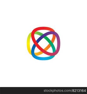 rainbow knot infinity line logo icon vector element