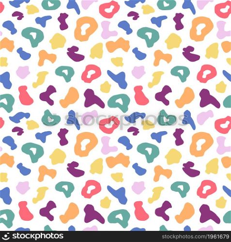 Rainbow leopard seamless pattern isolated on white background. Colorful animal skin background. Abstract cheetah fur wallpaper. Design for fabric , textile print, surface, wrapping, cover.. Rainbow leopard seamless pattern isolated on white background. Colorful animal skin background.