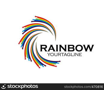 rainbow logo icon vector template design