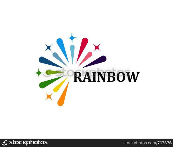 rainbow logo icon vector template design