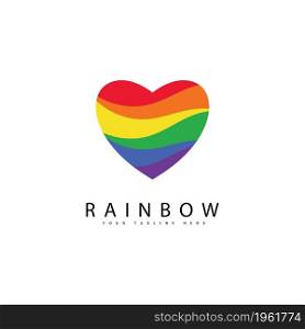 Rainbow logo template vector icon illustration design