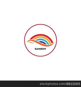 Rainbow logo vector design illustration and background