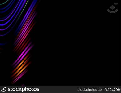 Rainbow on a black background with room to add text