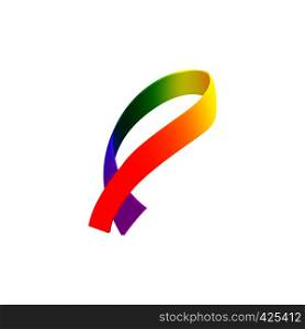 Rainbow scarf cartoon icon on a white background. Rainbow scarf cartoon icon