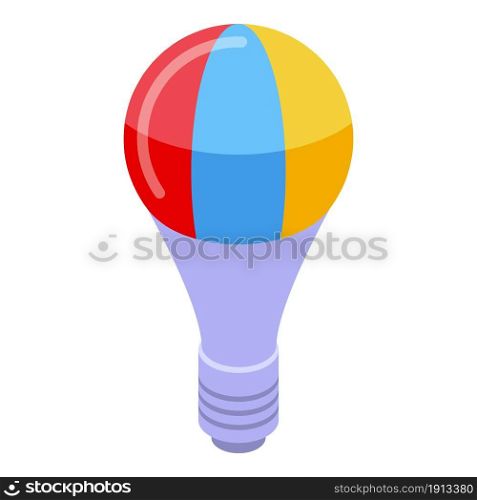 Rainbow smart bulb icon isometric vector. Creative lightbulb. Lamp solution. Rainbow smart bulb icon isometric vector. Creative lightbulb