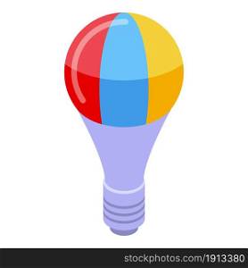 Rainbow smart bulb icon isometric vector. Creative lightbulb. Lamp solution. Rainbow smart bulb icon isometric vector. Creative lightbulb