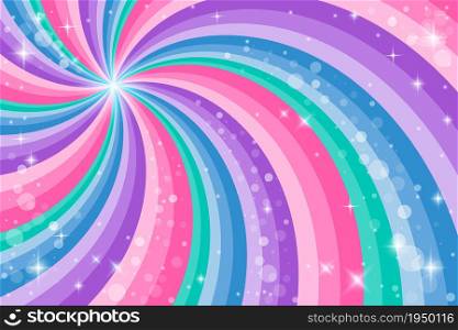 Rainbow swirl background with stars. Radial gradient rainbow of twisted spiral. Vector illustration. Rainbow swirl background with stars. Radial gradient rainbow of twisted spiral. Vector illustration.