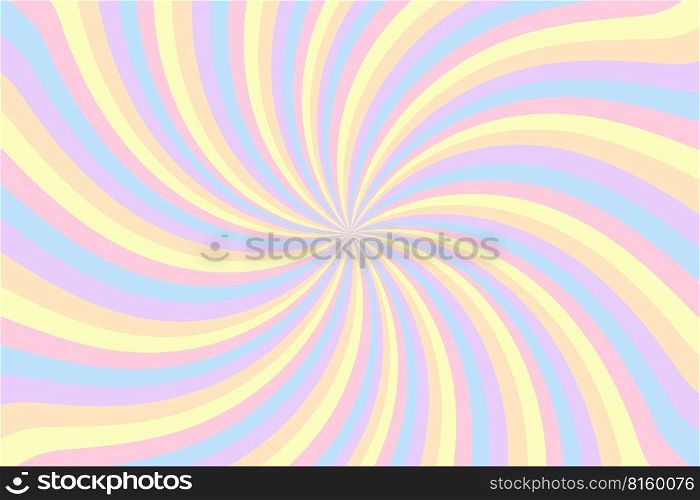 Rainbow swirl background with stars. Radial gradient rainbow of twisted spiral. Vector striped pastel illustration.. Rainbow swirl background with stars. Radial gradient rainbow of twisted spiral. Vector striped pastel illustration