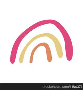 Rainbow symbol in doodle style isolated on white background. Simple cartoon design. Scandinavian kids print. Modern vector illustration.. Rainbow symbol in doodle style isolated on white background. Simple cartoon design.