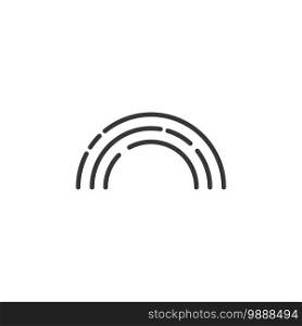 Rainbow thin line icon. Isolated outline weather vector illustration