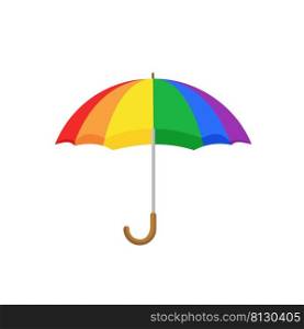 Rainbow umbrella isolated on white background. Umbrella with rainbow colors.Vector stock
