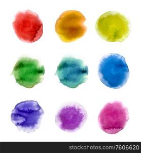 Rainbow watercolor paint stains backgrounds set. Vector Illustration EPS10. Rainbow watercolor paint stains backgrounds set. Vector Illustration
