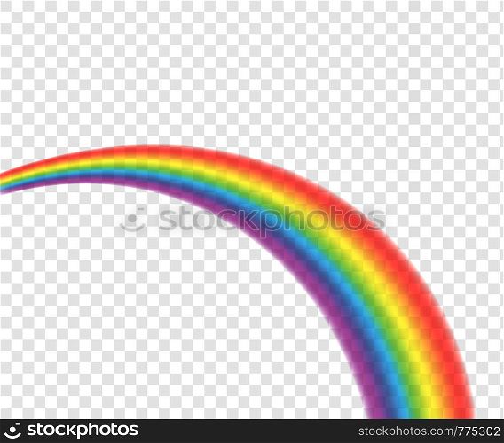 Rainbows in different shape realistic set on transparent. Vector illustration.. Rainbows in different shape realistic set on transparent. Vector stock illustration.