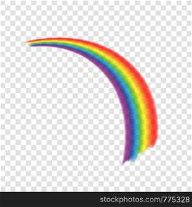 Rainbows in different shape realistic set on transparent. Vector illustration.. Rainbows in different shape realistic set on transparent. Vector stock illustration.