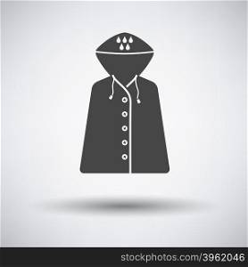 Raincoat icon on gray background with round shadow. Vector illustration.