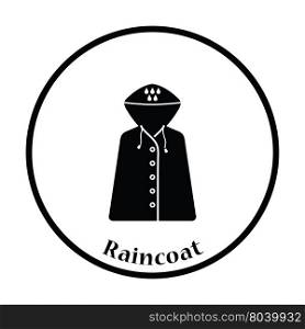 Raincoat icon. Thin circle design. Vector illustration.