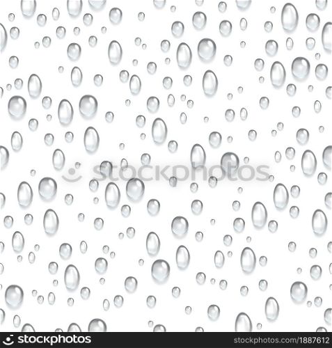 Raindrops fogged glass window. Water drop seamless pattern. Fresh rain drops. Condensation or irrigation abstract background, insulated or ventilation backdrop. Decor texture, vector isolated print. Raindrops fogged glass window. Water drop seamless pattern. Fresh rain drops. Condensation or irrigation abstract background, insulated or ventilation backdrop. Decor texture vector print