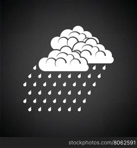 Rainfall icon. Black background with white. Vector illustration.