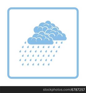 Rainfall icon. Blue frame design. Vector illustration.