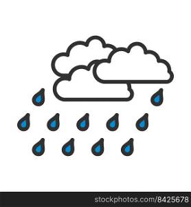 Rainfall Icon. Editable Bold Outline With Color Fill Design. Vector Illustration.