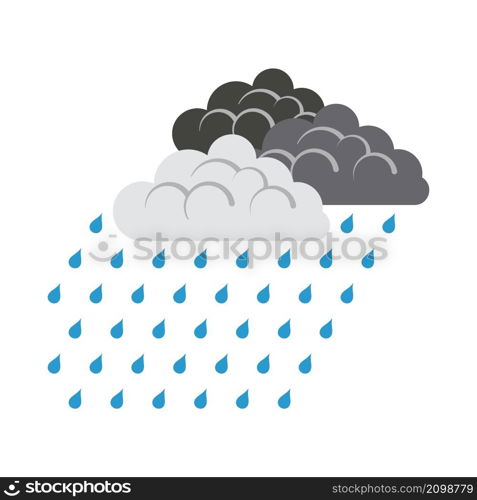 Rainfall Icon. Flat Color Design. Vector Illustration.