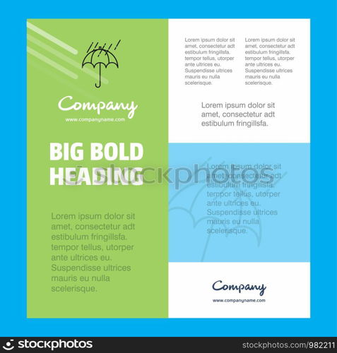 Raining and Umbrella Business Company Poster Template. with place for text and images. vector background