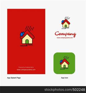 Raining Company Logo App Icon and Splash Page Design. Creative Business App Design Elements