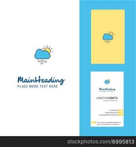Raining Creative Logo and business card. vertical Design Vector